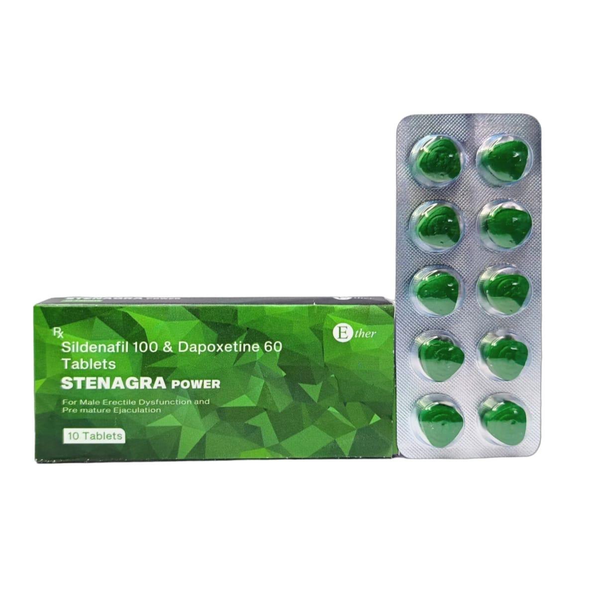 Stenagra Power 綠鑽雙效威而鋼｜100mg+60mg｜勃起硬挺＋性愛延時雙效合一